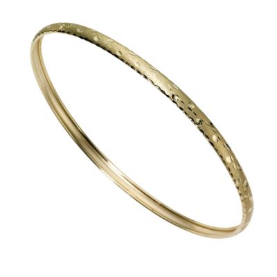 9ct Gold Patterned Bangle