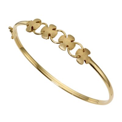 Matt and Polished Clover Bangle