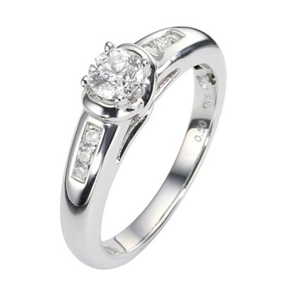 18ct White Gold Half Carat Diamond Solitaire Ring