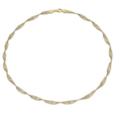 Unbranded 9ct Two Colour Gold Twist Herringbone Bracelet