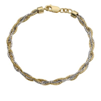 H Samuel 9ct Gold Two Colour Fancy Twist Bracelet