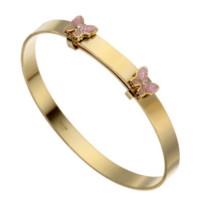 9ct yellow rolled gold butterfly expander bangle