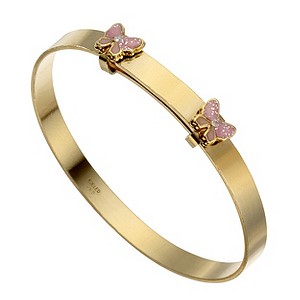 9ct yellow rolled gold butterfly expander bangle
