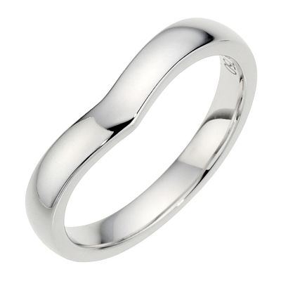 18ct White Gold Plain Shaped Wedding Band