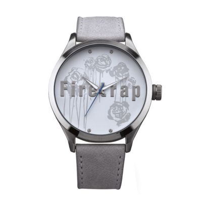 Firetrap Ladies' White Rose Dial Leather Strap Watch - Product number 8462666