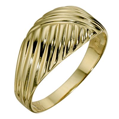 9ct Yellow Gold Cross Over Pattern Ring