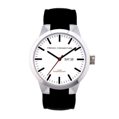 French Connection Men's White Dial Black Strap Watch - Product number 8463506