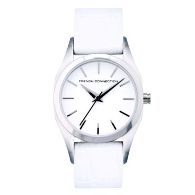 French Connection Ladies' White Dial Leather Strap Watch - Product number 8463549