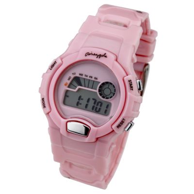 Pineapple Ladies' Digital Pink Plastic Strap Watch
