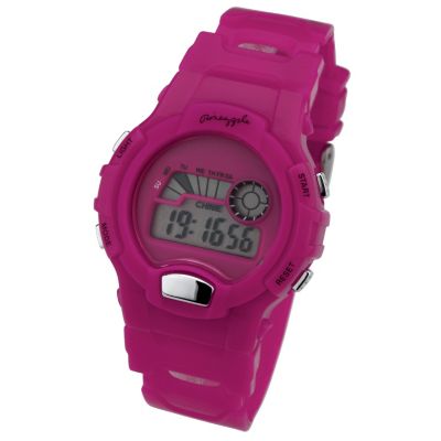Pineapple Ladies' Digital Fuchsia Plastic Strap Watch - Product number 8463972