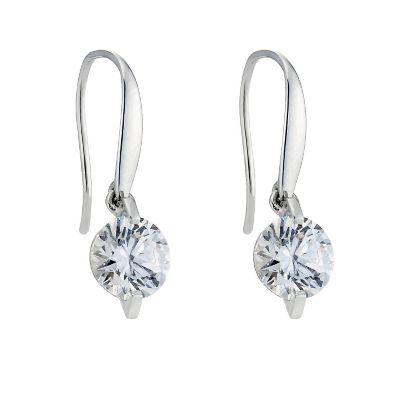9ct white gold drop earrings made with Swarovski Zirconia - Product number 8467188
