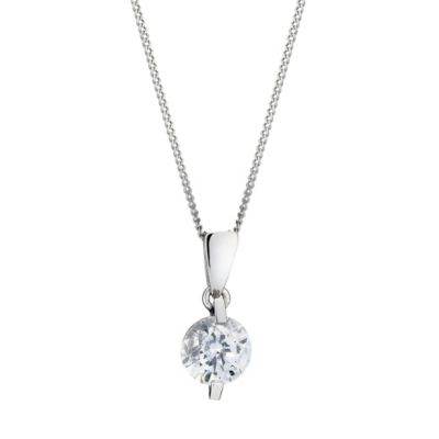 9ct white gold made with Swarovski Zirconia pendant - Product number ...