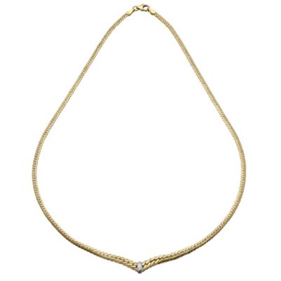 9ct Two Colour Gold Graduated Necklace