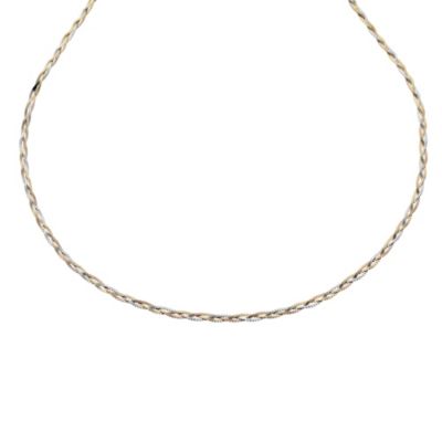 9ct Three Colour Gold Herringbone Necklace