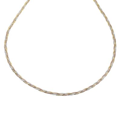 9ct Three Colour Gold Herringbone Necklace