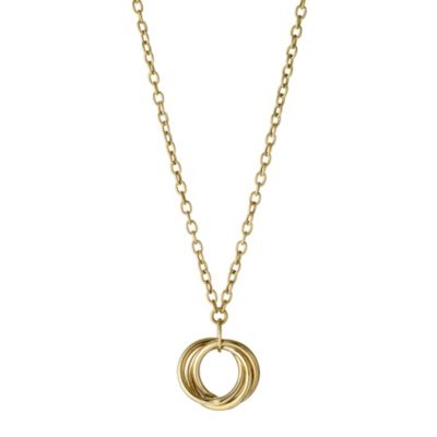 Italian Sunrise 9ct Gold Russian Ring Charm Necklace