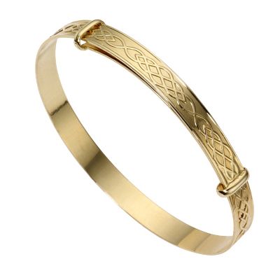 9ct Gold Celtic Expander Bangle