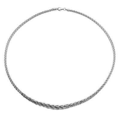 9ct white gold graduated spiga necklace - Product number 8468648