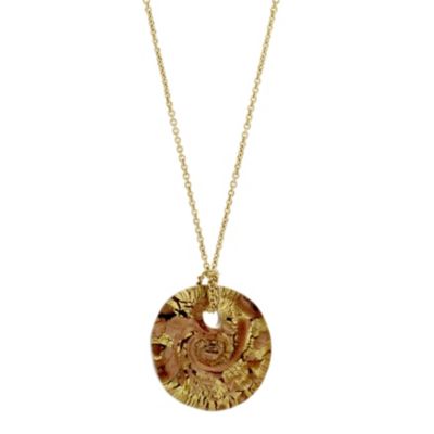 9ct yellow gold brown Venetian glass circle pendant - Product number 8469466