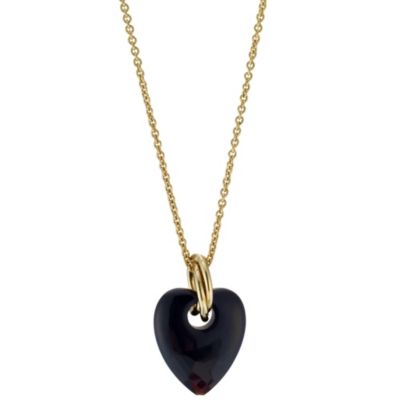9ct yellow gold onyx heart pendant - Product number 8469768