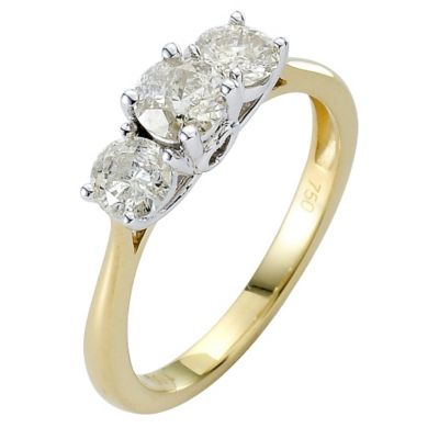 18ct Gold One Carat Three Stone Diamond Ring