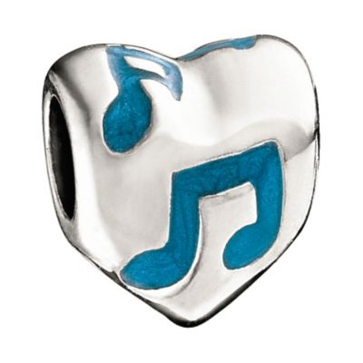 Miss Chamilia - sterling silver and enamel heart song kid's bead - Product number 8470669