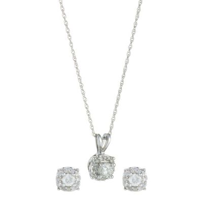 9ct White Gold 0.40 Carat Diamond Pendant and