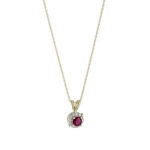 9ct Gold Ruby and Diamond Pendant