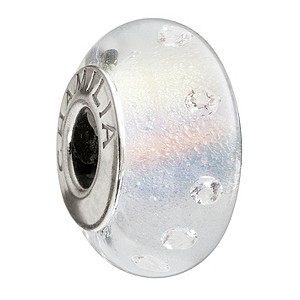 Chamilia - Radiance Murano Glass & Silver Frosted White BeadChamilia - Radiance Murano Glass & Silve