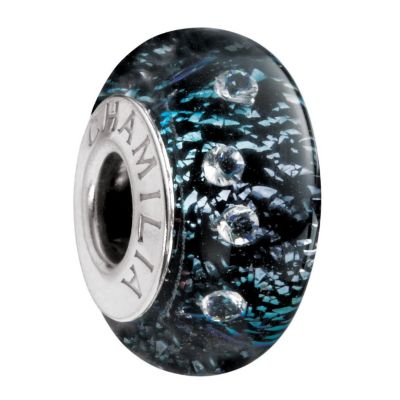 Chamilia - Radiance Murano glass & silver black shine bead - Product number 8473080