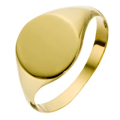 9ct Rolled Gold Plain Round Signet Ring