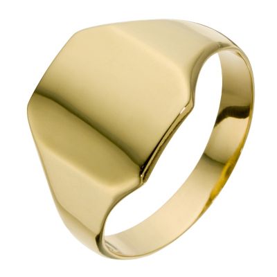 9ct Rolled Gold Plain Oblong Signet Ring Large
