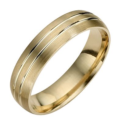 9ct Gold Matt and Polished Groove Ring