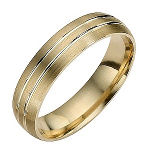 9ct Gold Matt and Polished Groove Ring