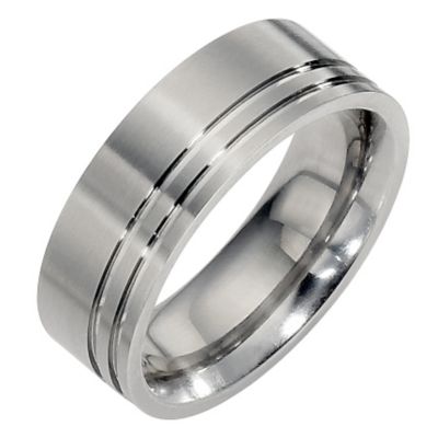 Titanium Two Groove Ring