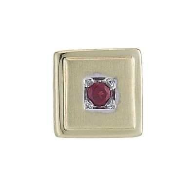 Mens Garnet Set Stud Earring