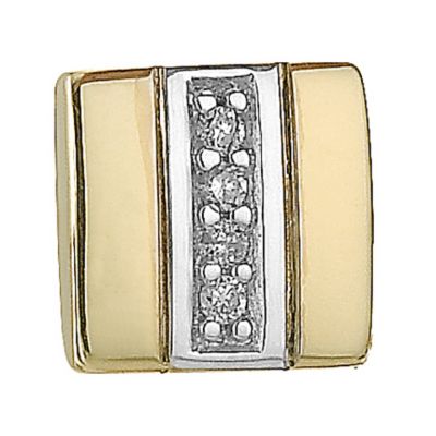 Two Colour Mens Diamond Set Square