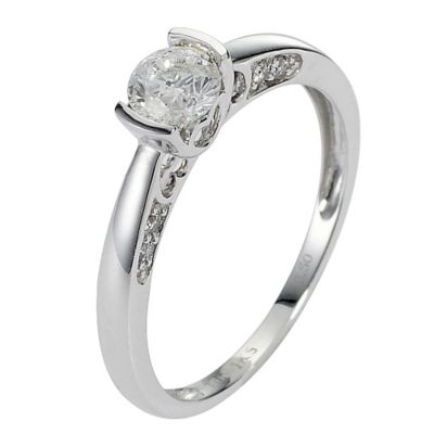 18ct White Gold Half Carat Diamond Solitaire Ring