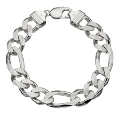 Sterling Silver Mens Patterned Link