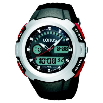 Lorus Mens Digital Black Strap Watch