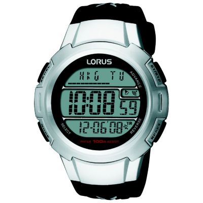 Lorus Mens Digital World Timer Strap Watch