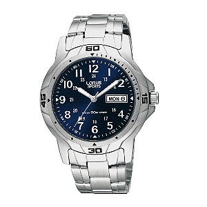 Lorus Mens Blue Dial Stainless Steel Bracelet Watch