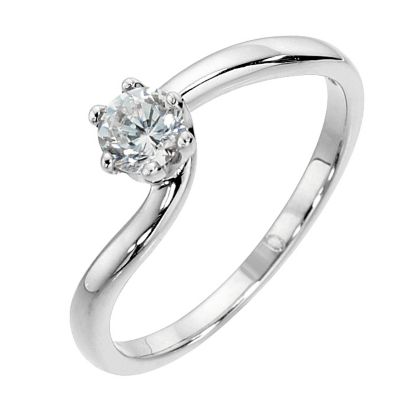 9ct white gold 1/3 carat diamond solitaire - Product number 8489734