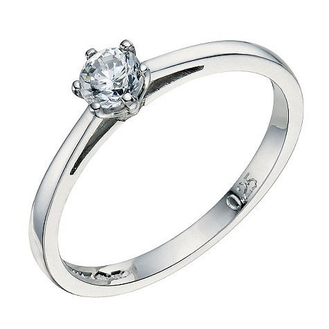 Platinum 1/4 carat 6 claw diamond solitaire ring