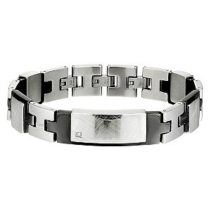 Stainless Steel & Diamond Identity BraceletStainless Steel & Diamond Identity Bracelet