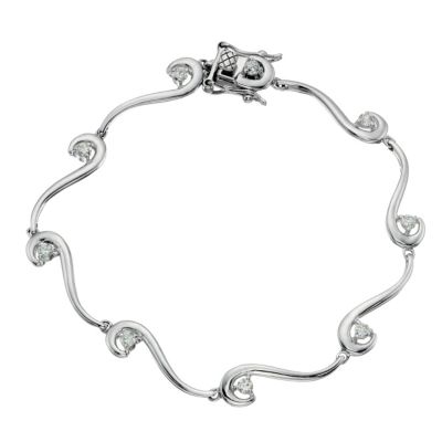 De Montfort sterling silver cubic zirconia twist bracelet - Product number 8492786
