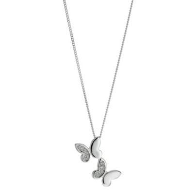 De Montfort sterling silver cubic zirconia butterfly pendant - Product number 8492824