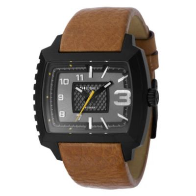 Diesel Sandstorm Brown Leather Strap Watch