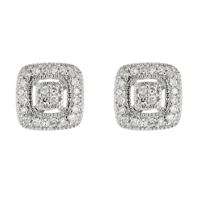 Vintage 9ct white gold fifth carat diamond stud earrings - Product number 8496285