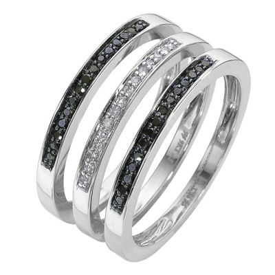 9ct white gold black 